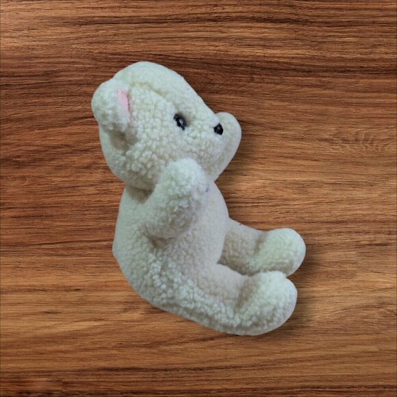 Vintage 80s Snuggle Bear Plush Toy, Lever Brothers Snuggle Teddy Bear 6"white - Picture 2 of 9